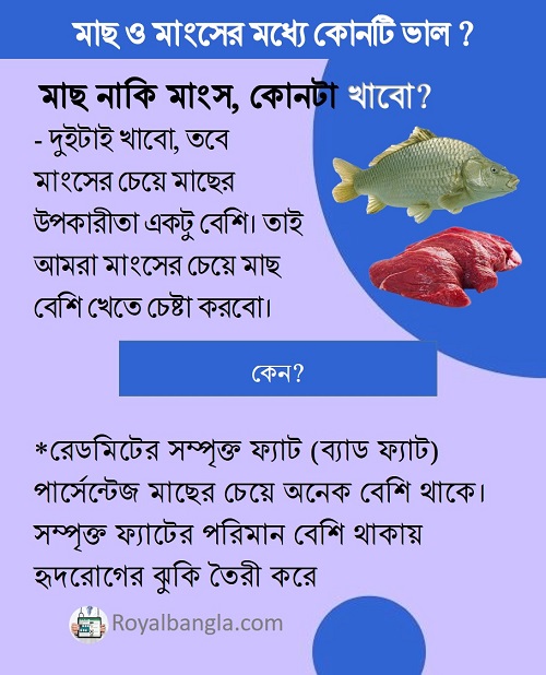 মাছ ও মাংসের তুলনা